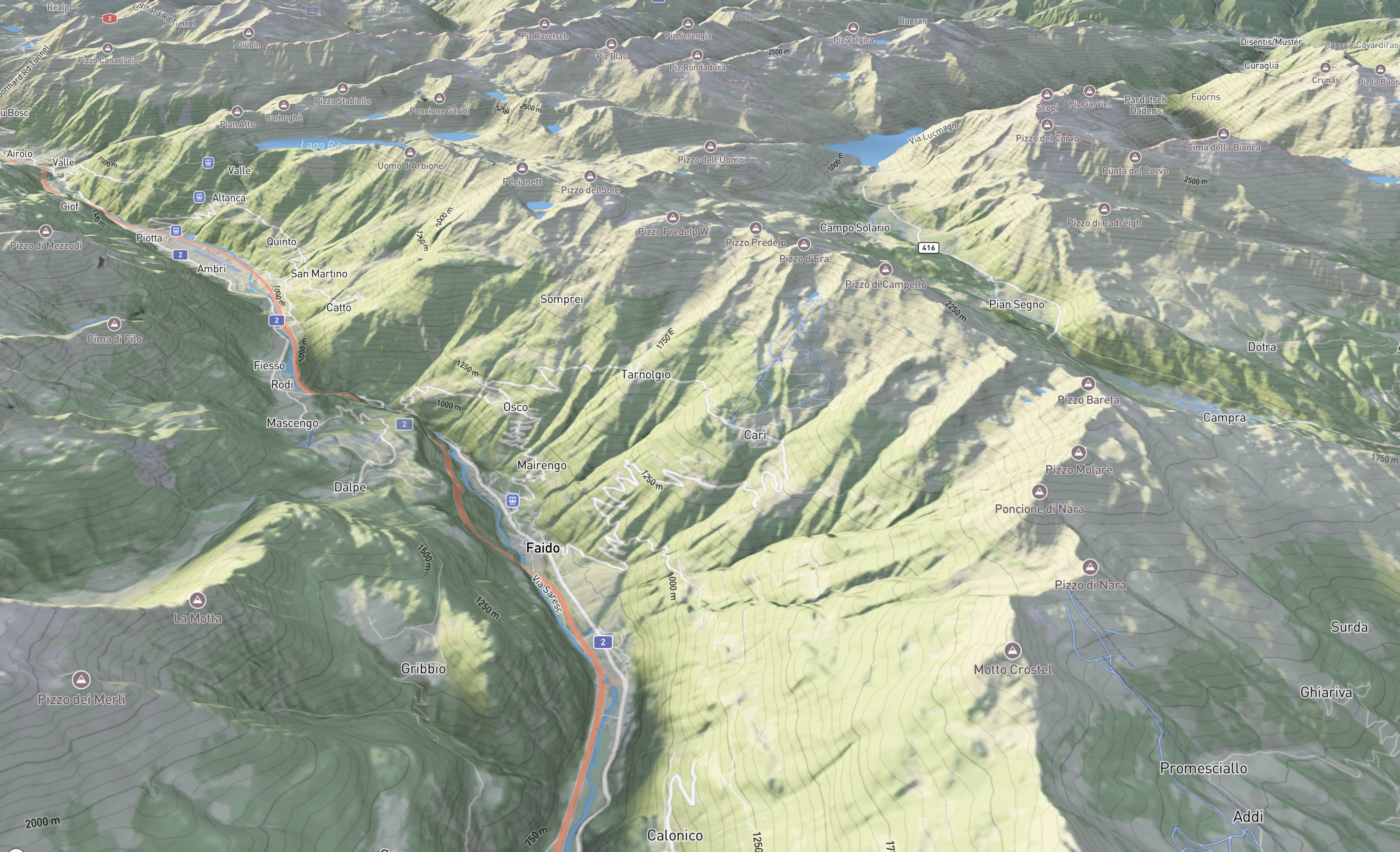 Shaded terrain